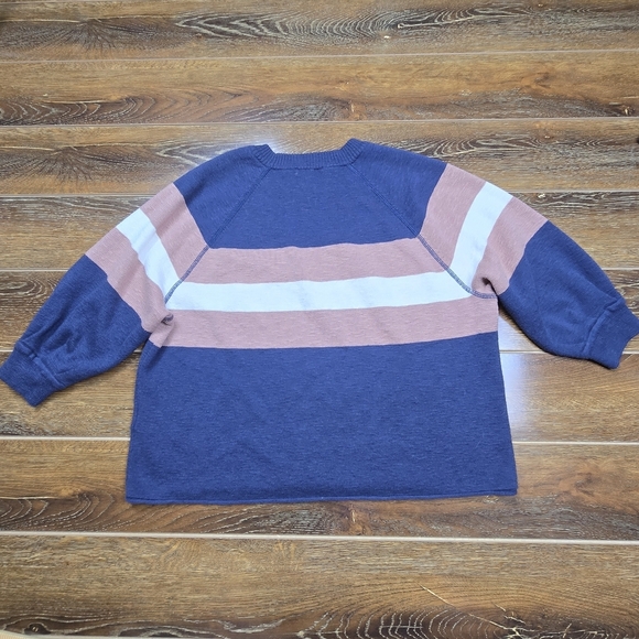 MADEWELL Womens S Striped Telluride Pullover Sweater - Quarter Sleeve Crop Fit - Picture 4 of 7